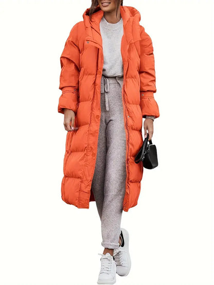 Damen Pufferjacke Warm Kapuze