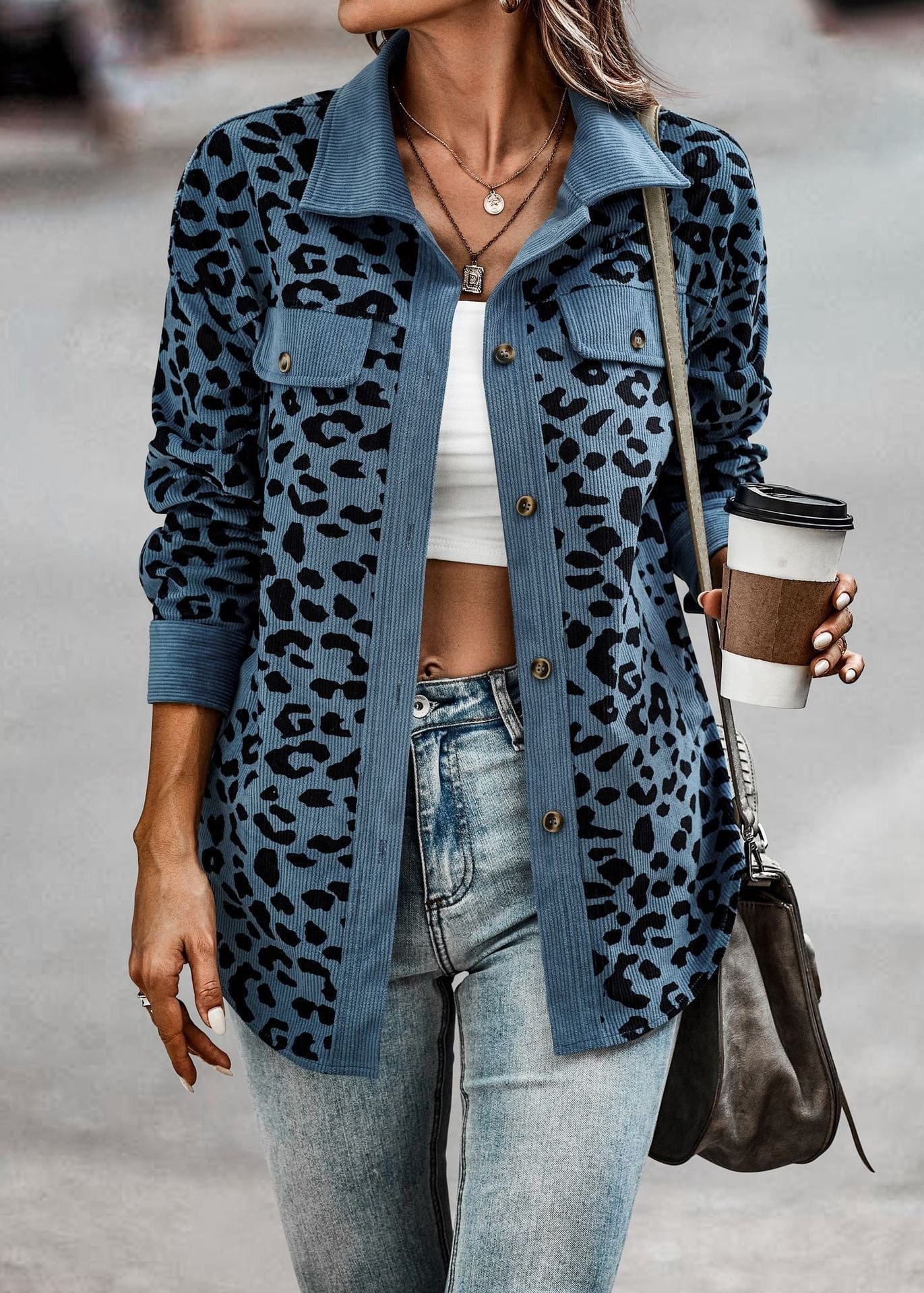 Leopard Jacke Damen Frühjahr Trendy Premium