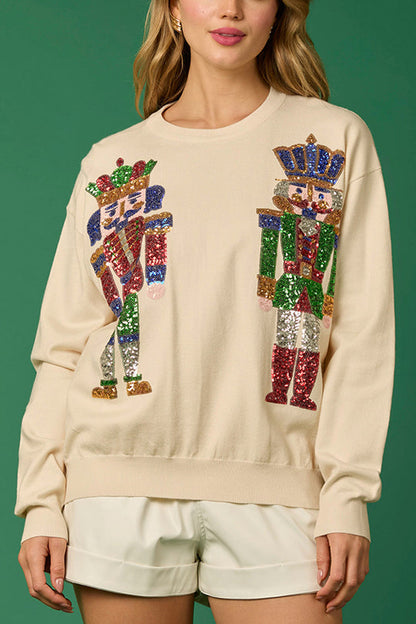 Weihnachtssoldat Sweatshirt Geschenkidee Festlich Glitzernd
