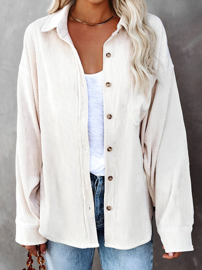 Praktische Cordjacke Mit Knöpfen