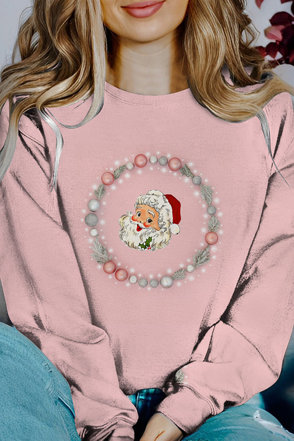 Weihnachts-Pullover Langarm Kontrastfarben Bedruckt