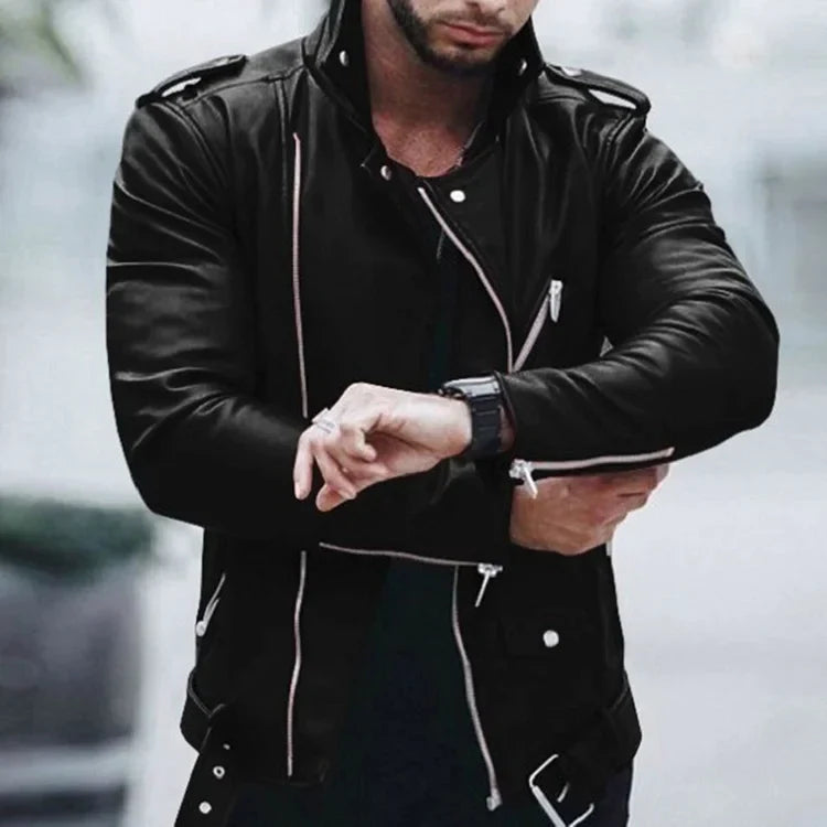 Lederjacke Frühling Trendy Style - IdealeKleiden