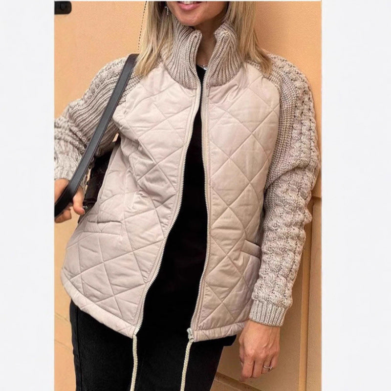 Weiche Steppjacke Damen Warm Strick