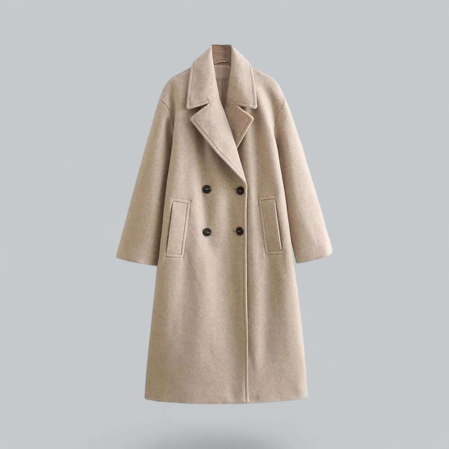 Damen Oversized Mantel Knopfverschluss Modern
