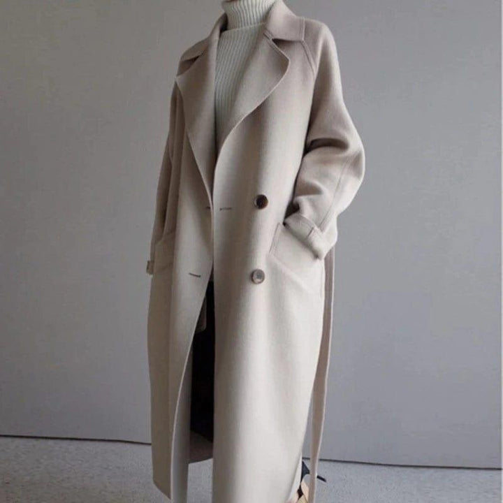 Langer Damen-Wollmantel Elegantes Design
