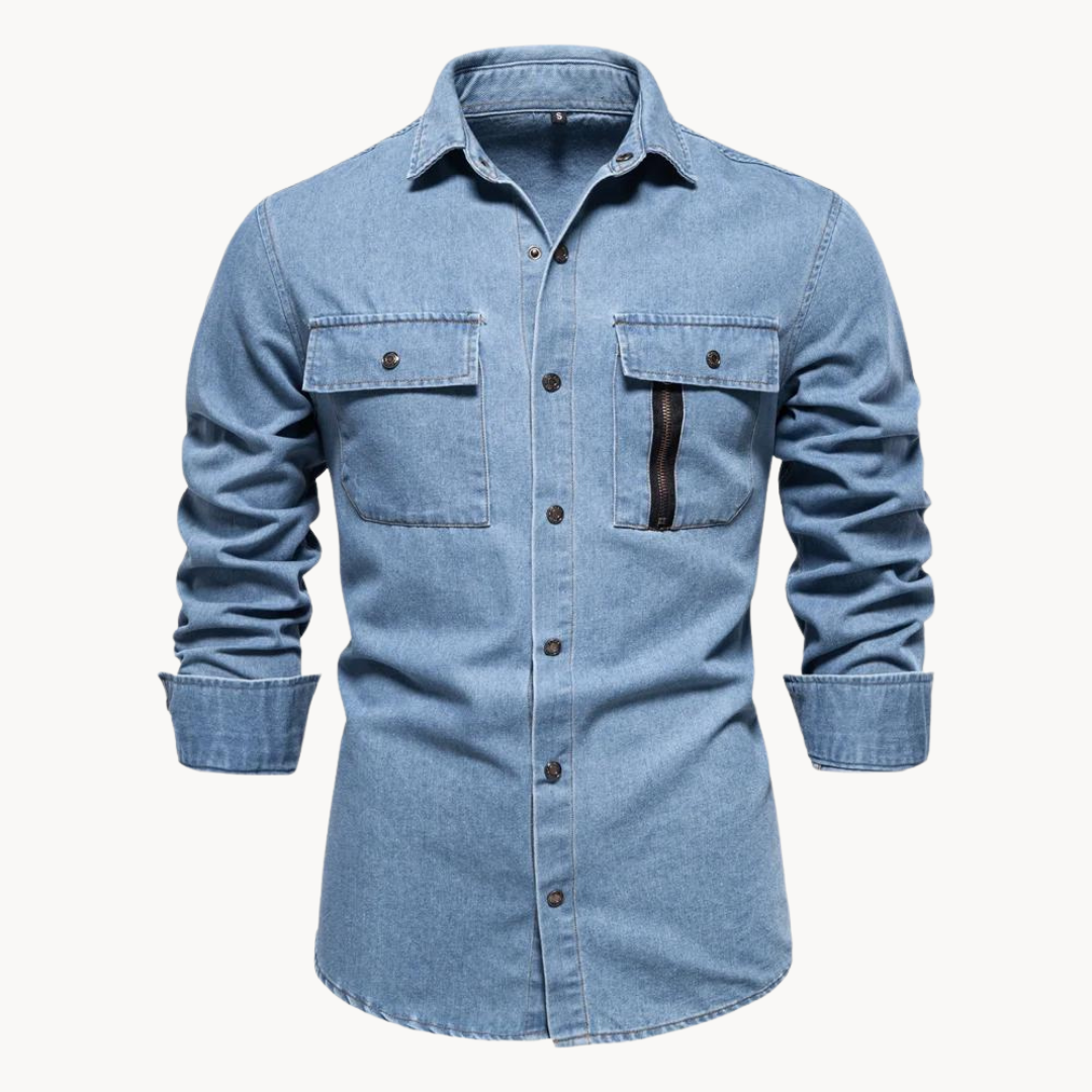 Bequemes Jeanshemd Locker Sitz