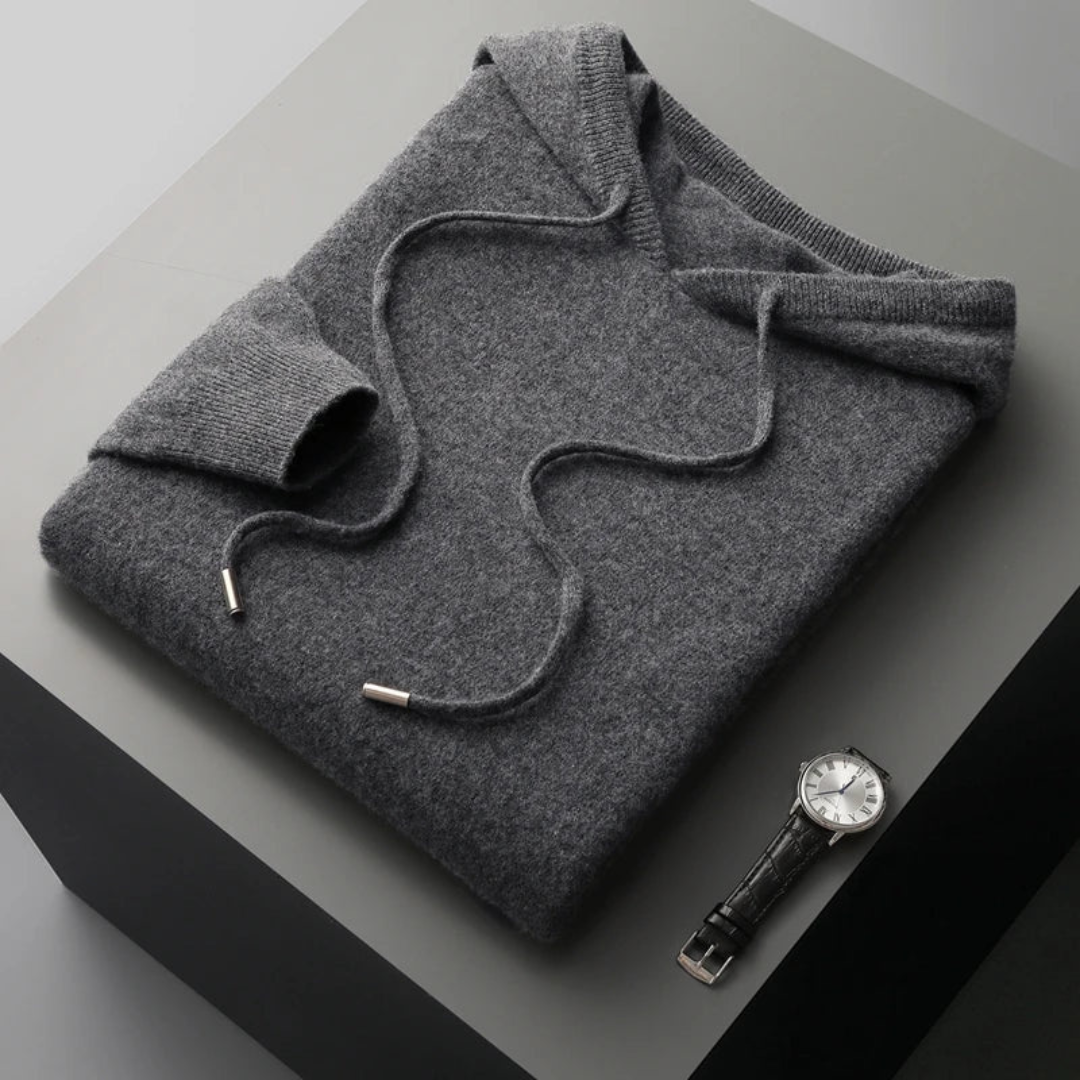 Weiche Merino Strickjacke Kapuze