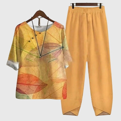 Damen Zweiteiler Set Blumenmuster Sommer