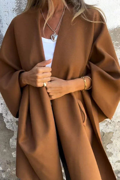 Gemütliche Stola Cape Jacke Lockerer Schnitt - IdealeKleiden