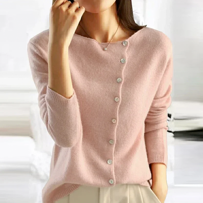 Weinrot Gestrickter Kaschmir Pullover Damen