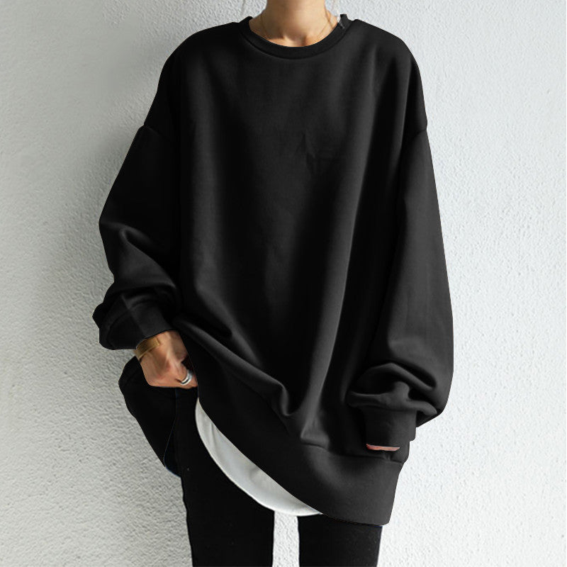 Bequemer Rundhals Pullover Frauen