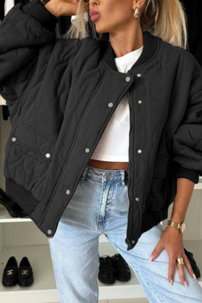 Stylische Herrenjacke Langarm Kragen Schnellverschluss