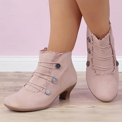 Damen Stiefeletten Viktorianisch Spitze Schnürsenkel