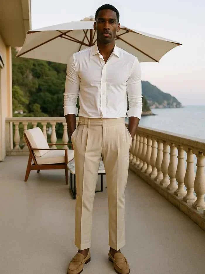 Elegante Herrenhose Schwarz Slimfit - IdealeKleiden