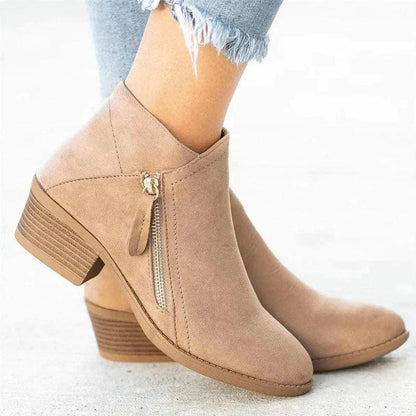 Stiefeletten Frauen Bequem Niedriger Absatz