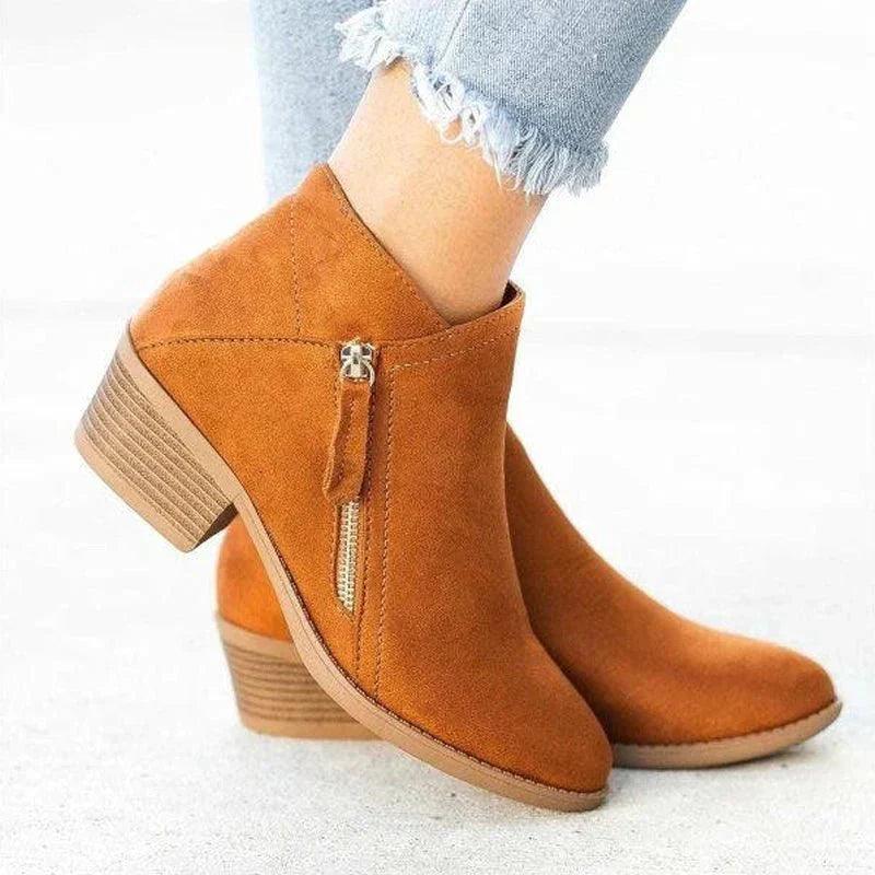 Stiefeletten Frauen Bequem Niedriger Absatz