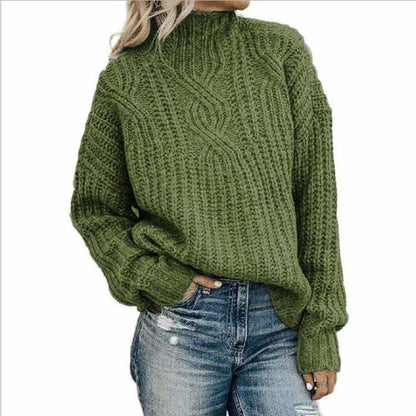 Damen Pullover Winter Kabelstrick Style