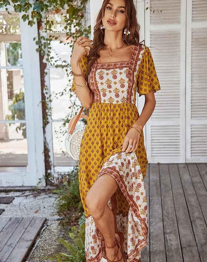 Boho Maxikleid Sommer Floral Rock