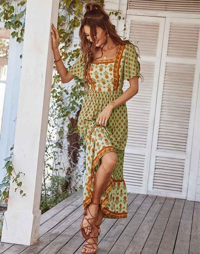 Boho Maxikleid Sommer Floral Rock