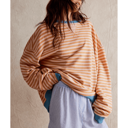 Bequeme Frauen-Sweatshirt Streifen-Design