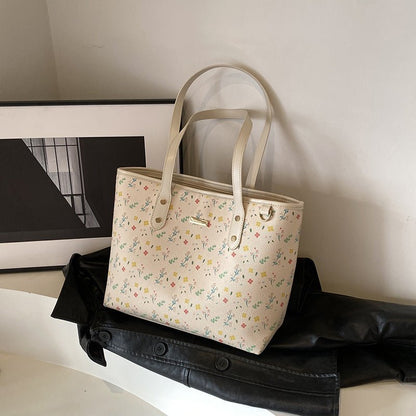 Stilvolle Blumen-Tasche Retro-Design mit Farbigen Trägern