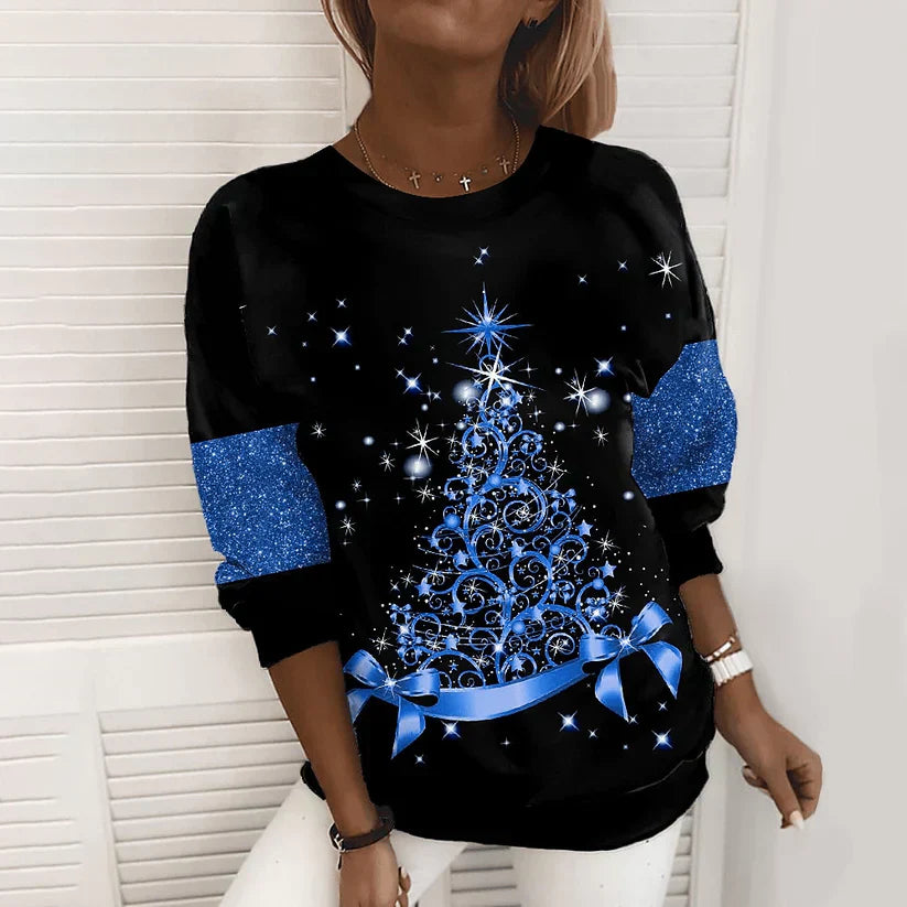 Weihnachts-Pullover Frauen Festlich Rot