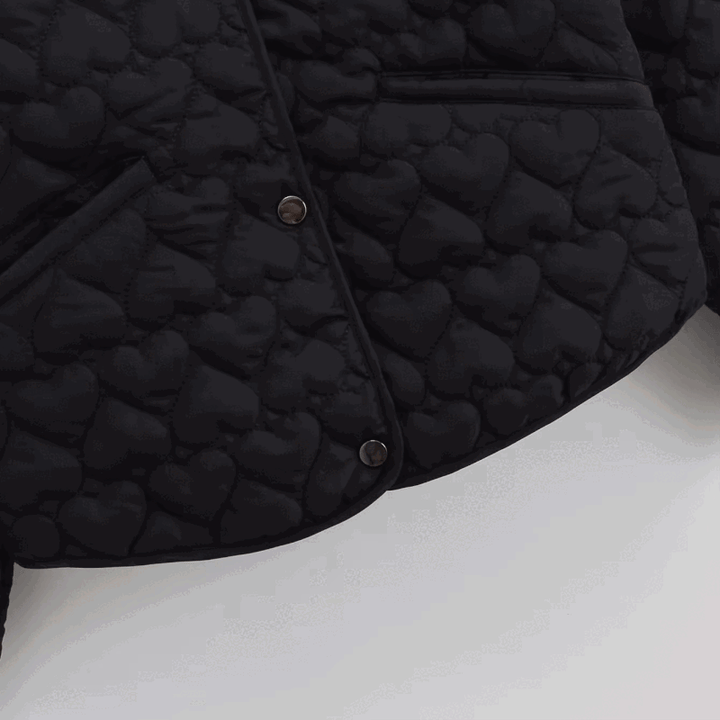 Damen Steppjacke Herzen Muster - Leichter Puffer Damenjacke - IdealeKleiden