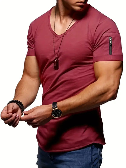 Faustino - Bequemes Herren T-Shirt V-Ausschnitt Modern