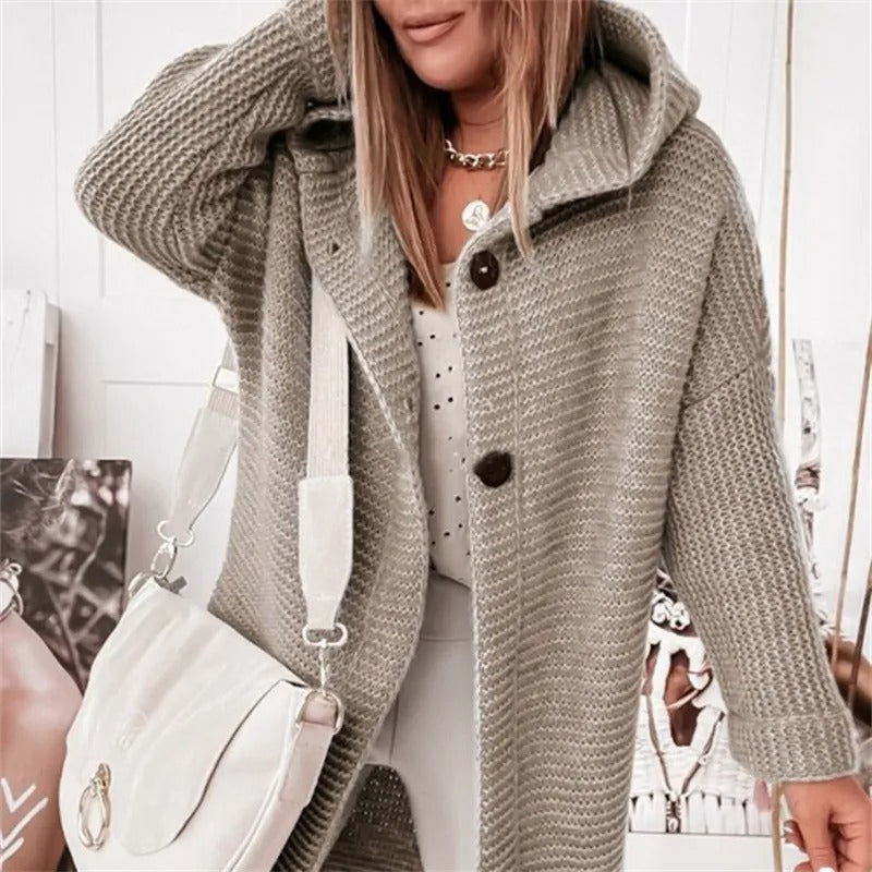 Damen Kaschmir Cardigan Kapuzenpullover Luxus