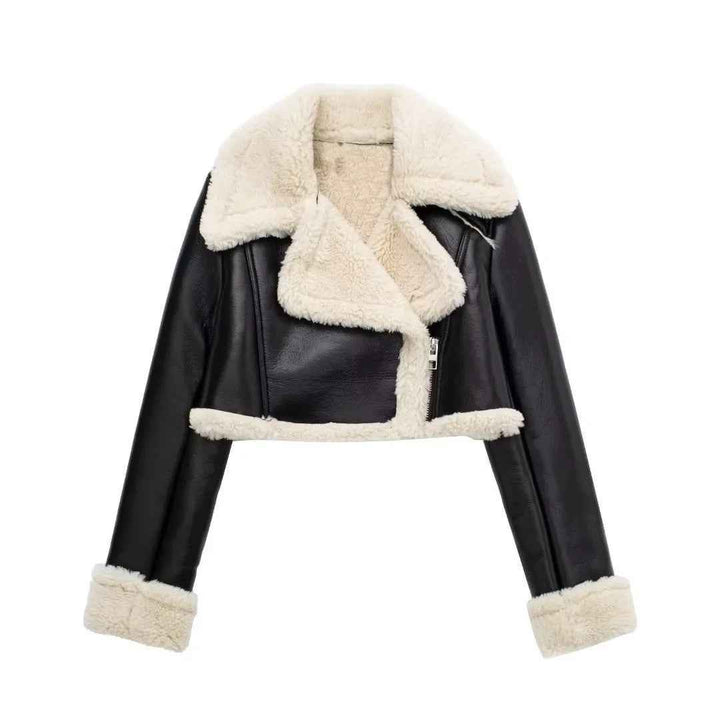 Damen Kurzjacke Teddy Futter Warm &amp; Bequem - IdealeKleiden