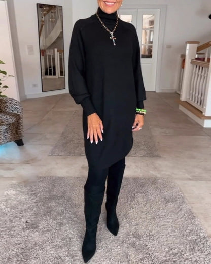 Elegantes Einfach-Kleid Hochgeschlossen Damen