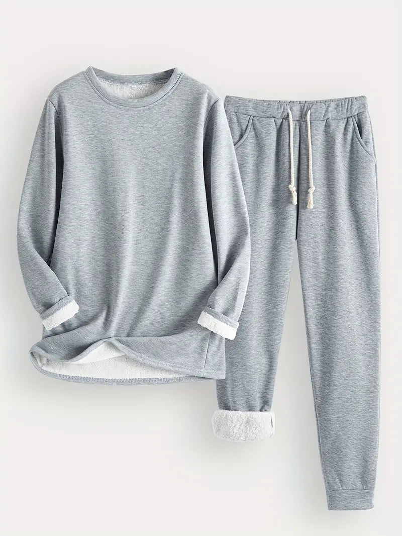 Damen Bequemes Winter-Pyjama-Set