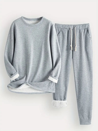 Damen Bequemes Winter-Pyjama-Set