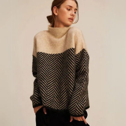 Bequemer Rollkragen Pullover Grobstrick