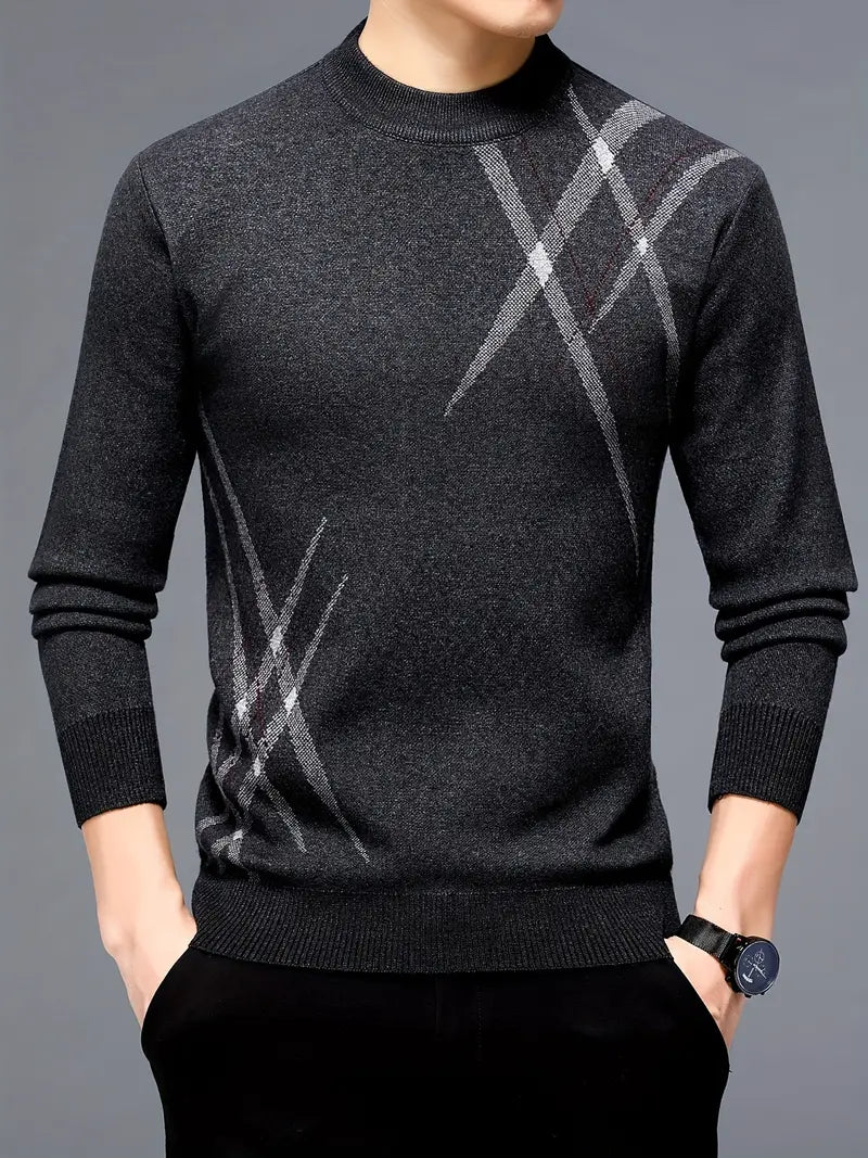 Stilvoller Herren Pullover Geometrisches Muster