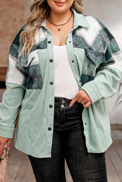 Große Größen Karo Jacke Damen Kurzjacke