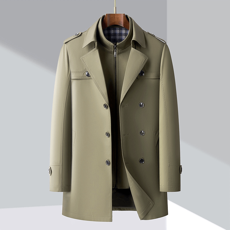 Moderne Herren Trenchcoat Doppelreiher