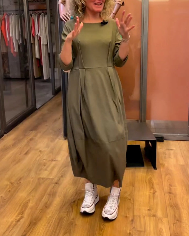 Elegantes Kleid Rundhals 2/3 Ärmel