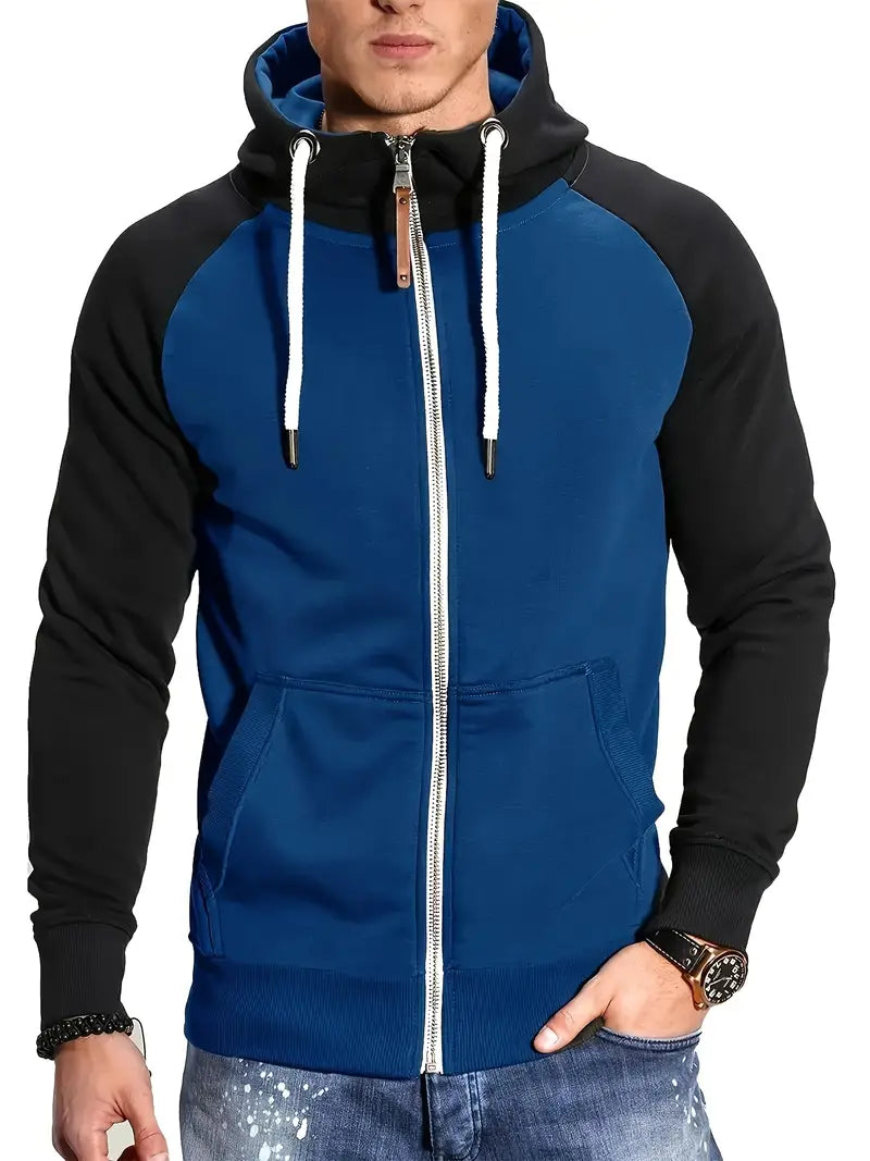 Herren Pullover Langarm Kapuze Reißverschluss