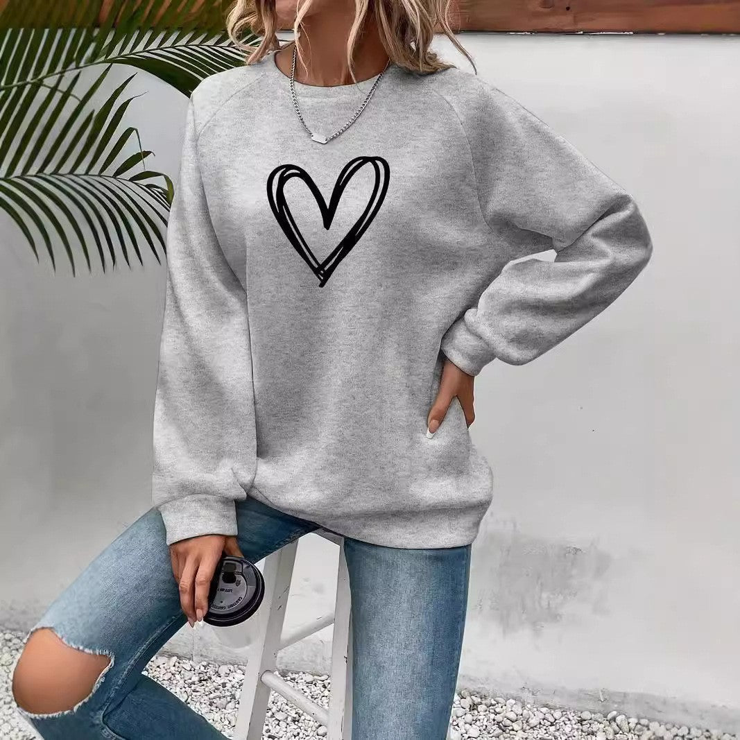 Trendy Sweatshirt Damen Rundhals Langarm