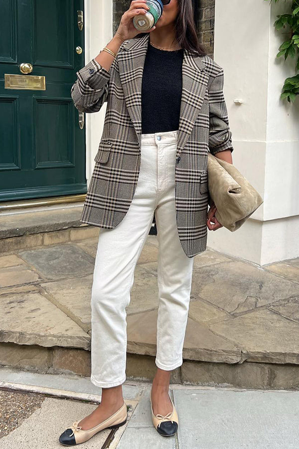 Elegante Wolljacke Stehkragen Damen