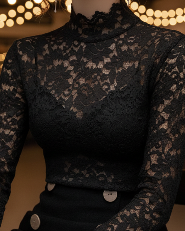 Damen Bluse Spitze Frühling Elegant