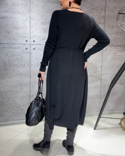 Elegante Kleidung | Unifarben mit Krawatte - IdealeKleiden
