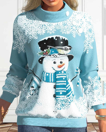 Winterkleid Schneemann Muster Stehkragen