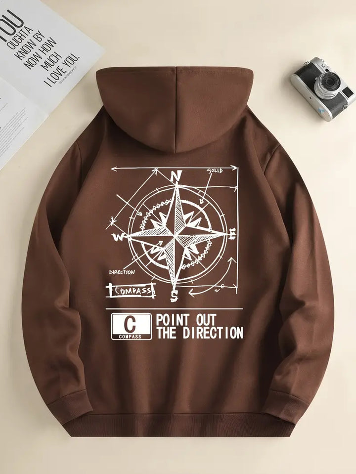 Herren Pullover Kapuze Sportlich Druck
