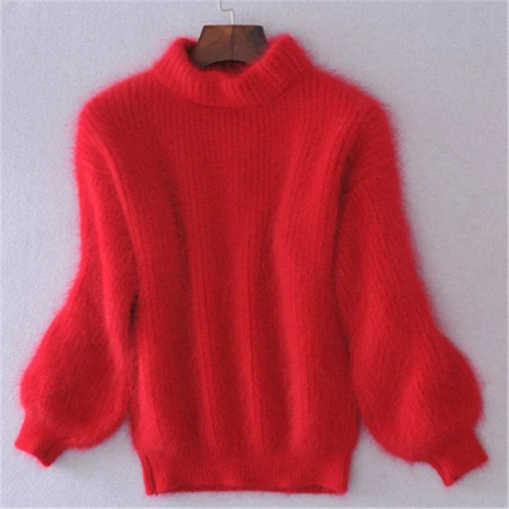 Weicher Rollkragenpullover Damen Mohair