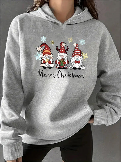 Weihnachtspullover Kapuze Baumwolle Festlich