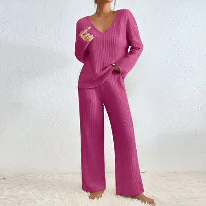 Isla – Strickpullover Set mit V-Ausschnitt Damen