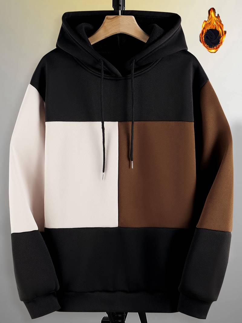 Herren Kapuzenpullover Kontrastfarben Trendy Style - IdealeKleiden