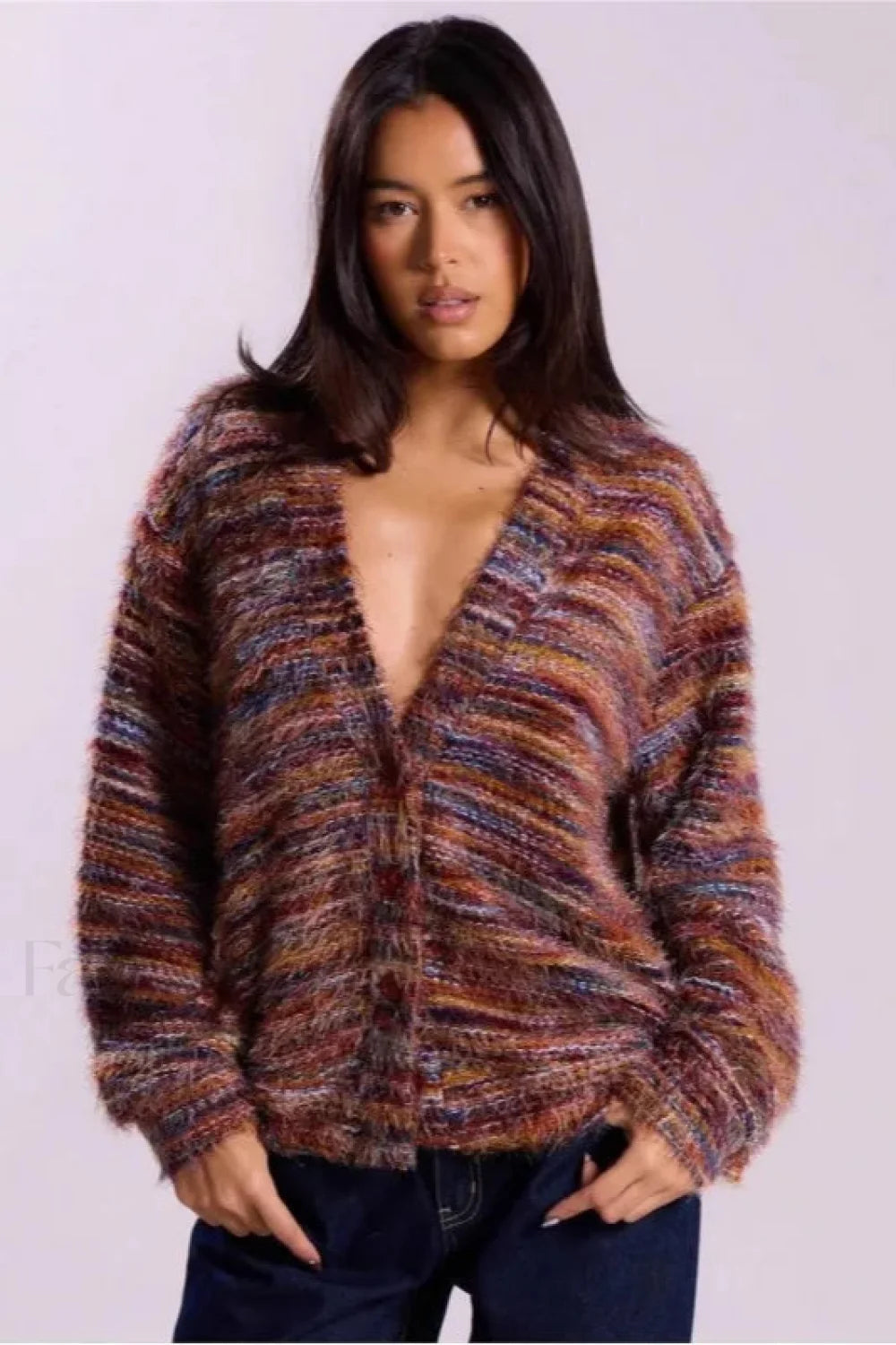 Gemütlicher Strickcardigan V-Ausschnitt Vintage Look